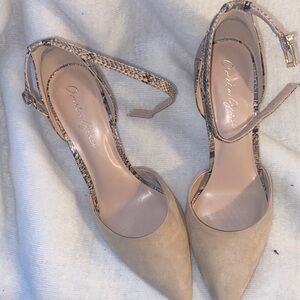 Chic Beige Ankle Strap Heels by Charles & Keith
